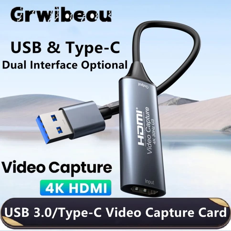 Scheda di acquisizione video USB 3.0 4K HDMI a USB/Tipo-C Grabber video Registrazione in streaming live per PS4 XBOX Gioco telefonico Telecamera DVD HD
