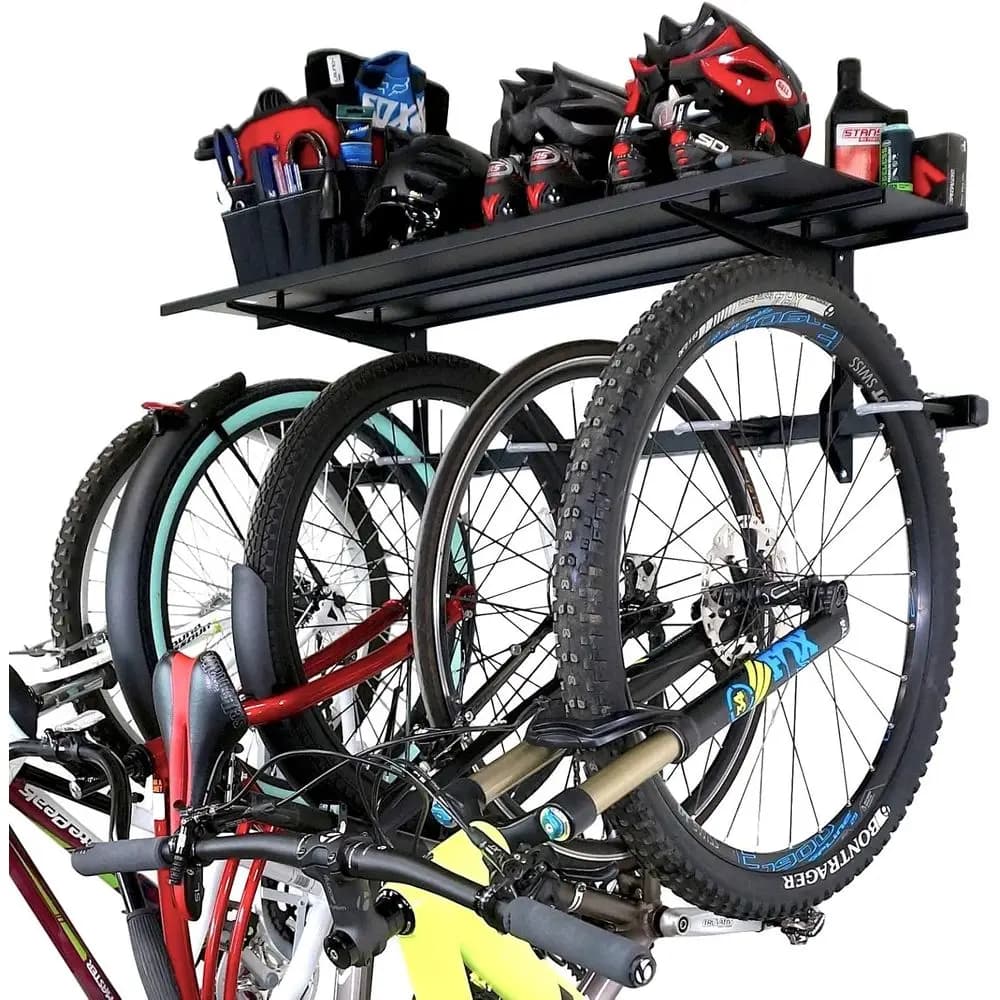 Portabici Robusto per 5 Biciclette - Regolabile, Contiene Caschi e Attrezzatura, Supporta fino a 136 kg