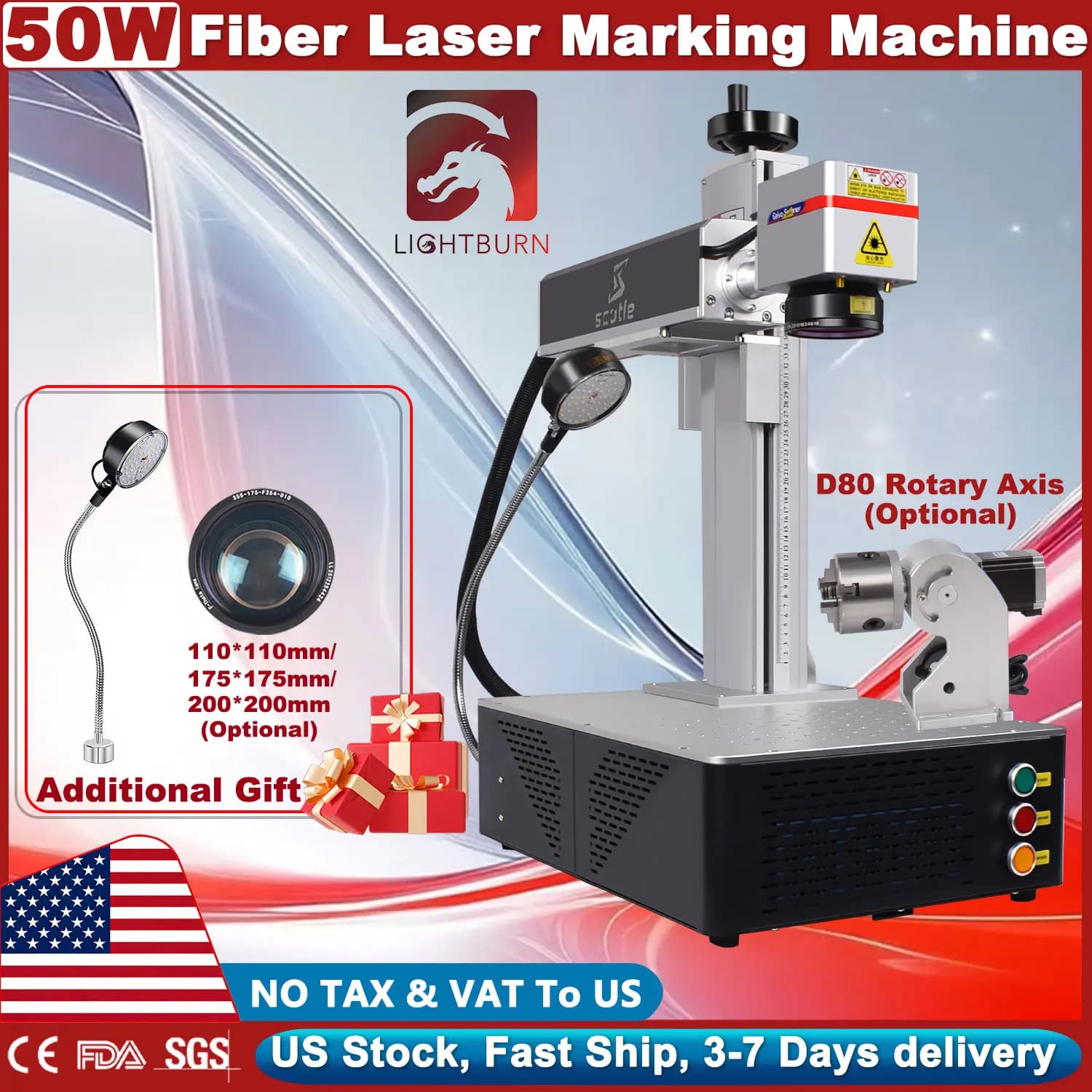Mini incisore laser a fibra da 50W per marcatura su plastica, oro, argento, anelli, gioielli, metallo, incisore da tavolo fai-da-te