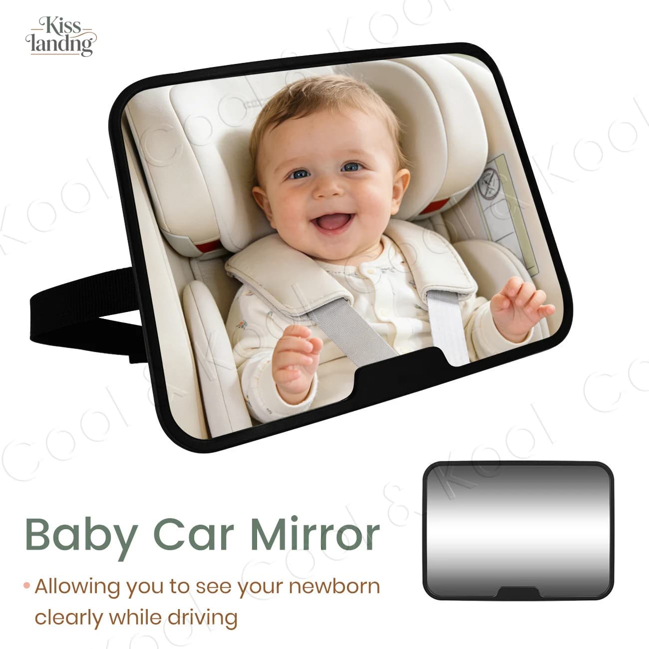 360 ° Specchio per auto girevole per bambini, design infrangibile grandangolare per un monitoraggio infantile sicuro sul retro