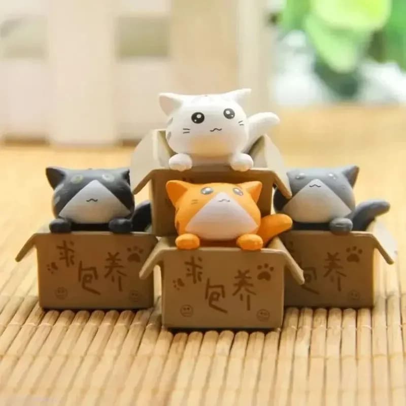 Creative Cartoon Mini Cat Ornament Micro Landscape Plastic Garden Kitten Statue Toy Cute Figurines