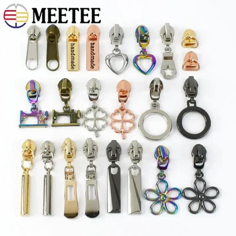 Meetee 5/10/20 pezzi 5 # Estrattore per cerniere in nylon Zippe a spirale in plastica Teste scorrevoli Kit di riparazione Accessori per cucire indumenti fai-da-te