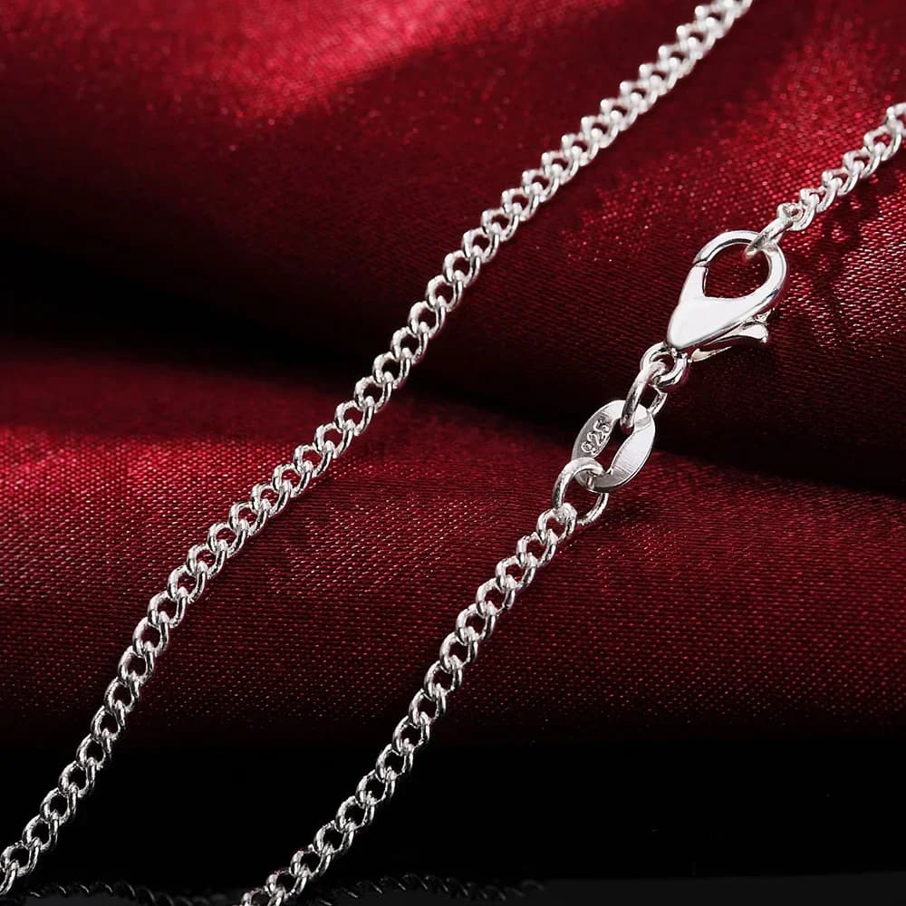 925 16/18/20/22/24/26/28/30 inches 2 mm thread chain for women and men High quality jewelry Gifts