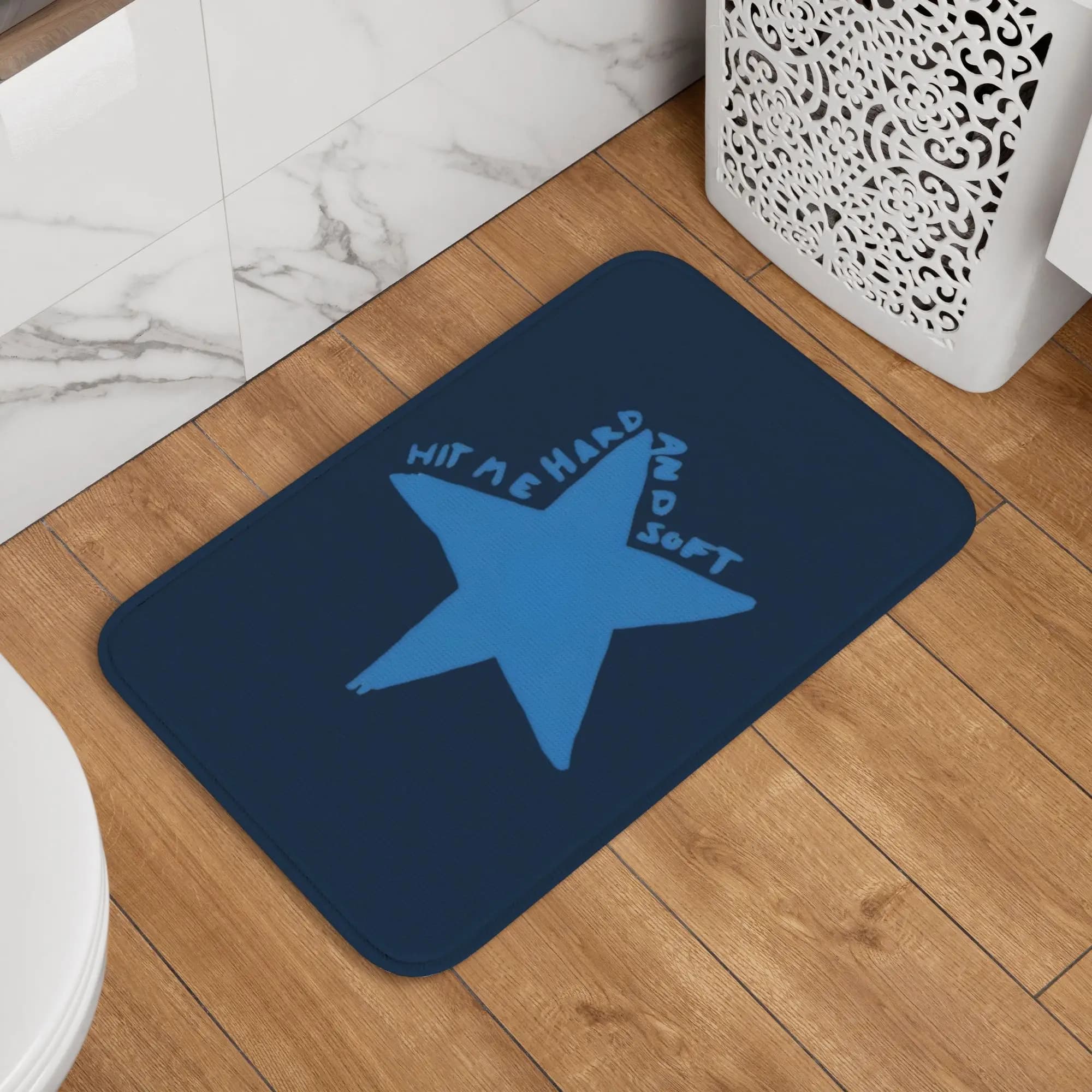 Tappetino personalizzato con stelle e scritte 'Billies Hit Me Hard And Soft', antiscivolo per ingresso, cucina, bagno, tappeto per WC