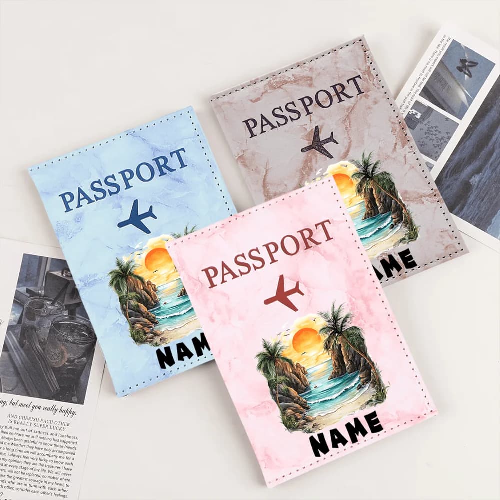 Personalized Custom Passport Holder with Name And Text, Perfect for Organizing Travel Documents, Business Trips, Vacations