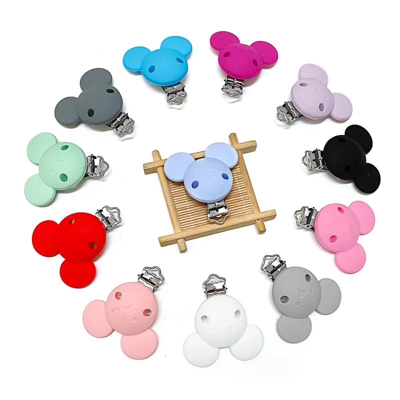 Set di 3 Clip per Ciuccio in Silicone, Catena Portaciuccio, Clip per Allattamento Senza BPA, Accessori per Ciuccio