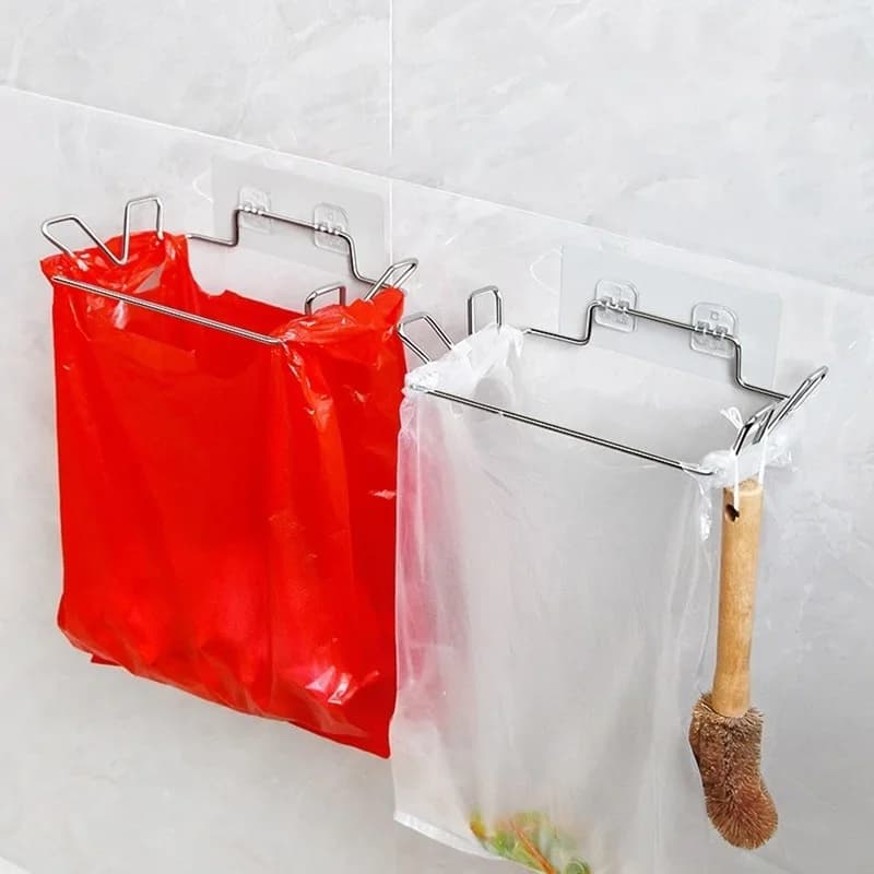 Nuovo pratico armadio in acciaio inossidabile per immondizia, cucina, portaoggetti, forniture per la casa, staffa senza punzonatura, porta dell'armadio per pattumiera