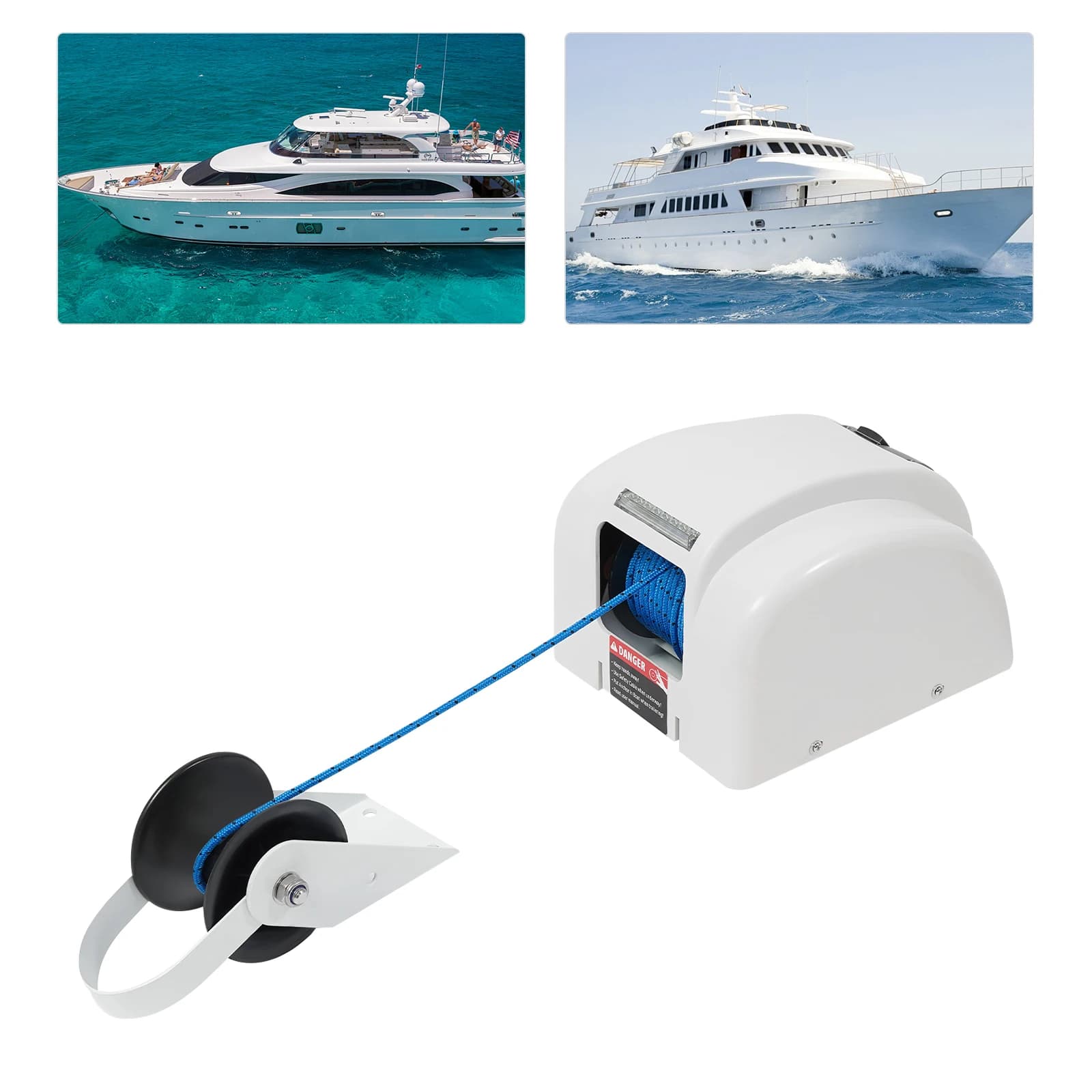 Verricello Elettrico per Ancora da Barca 45LBS/25LBS 12V, Kit Salpa Ancora Marino per Acqua Salata con Telecomando e Staffa per Ancoraggio e Rilascio