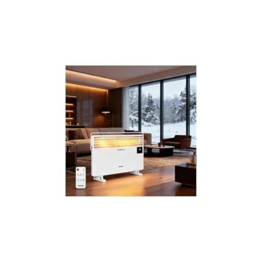 Panel Heater with Remote Control and Towel Bar, Freestanding Radiant Electric Space Heater with LCD Touch Screen and Temperatur