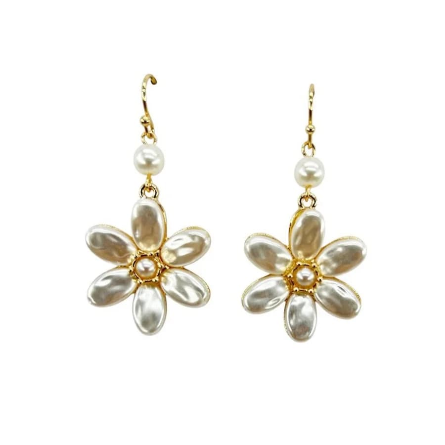 Super fairy French retro water drops, pearl flowers, silver needles, niche design, high-end light luxury style earrings, sweet