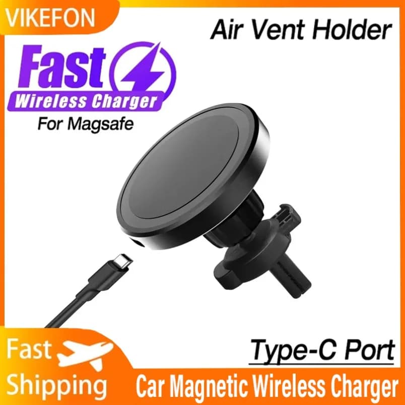 Auto 15W Caricatore Wireless Magnetico Air Vent Supporto Del Telefono Del Basamento Per Magsafe iPhone 16 15 14 13 12 Pro Max Stazione di Ricarica Veloce