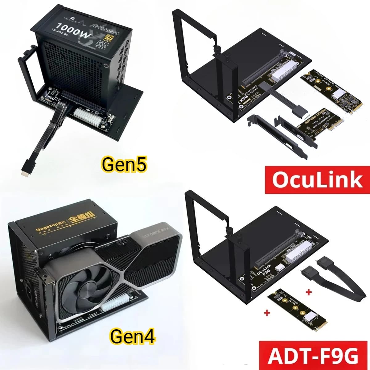 OCuLink GPU Dock PCIe 5.0 4.0x4 Gen5/4 Notebook PC portatile a scheda grafica video esterna Adattatore M.2 Oculink a PCI-E X16 eGPU