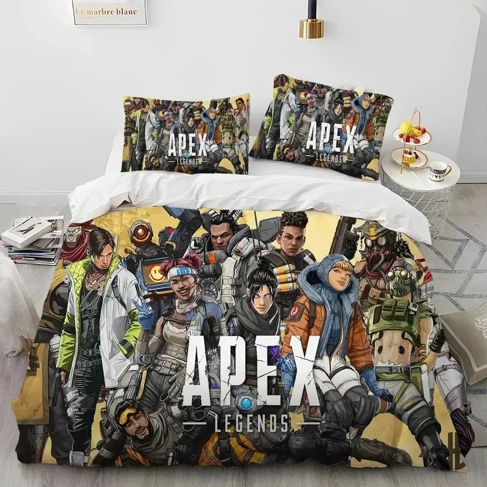 Set biancheria da letto A-Apex Legends con stampa 3D Set copripiumino Copripiumino Federa Trapunte King Queen Size Set biancheria da letto per ragazzi adulti