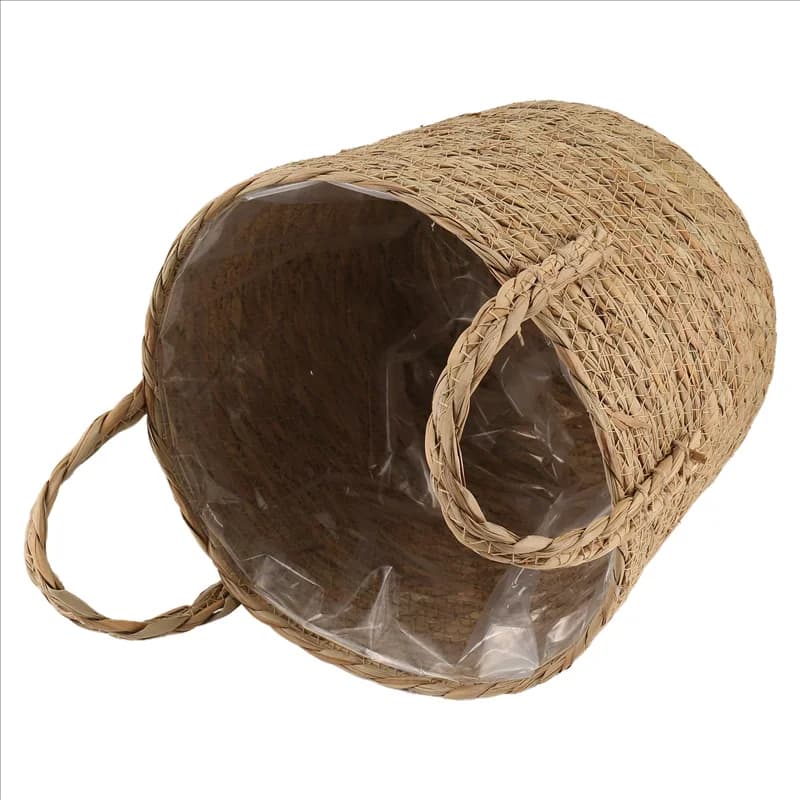 【Must-Haves】 1 pz vasi per piante fioriera in alghe marine cesto vaso di fiori coperchio contenitore per piante in tessuto vaso di vimini spazzatura
