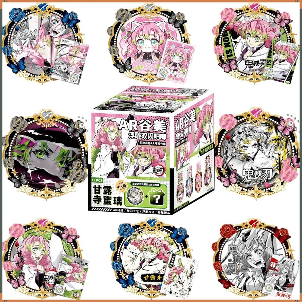 Demon Slayer Kanroji Mitsuri Flash Card AR Badge Anime Surprise Peripheral Collection Cosplay Backpack Trendy Cute Accessories