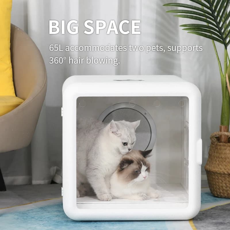 Asciugacapelli per Animali Domestici Intelligente ed Ecologico, Silenzioso, Ricaricabile, in Materiale ABS+PE, Voltaggio Universale 110-240V