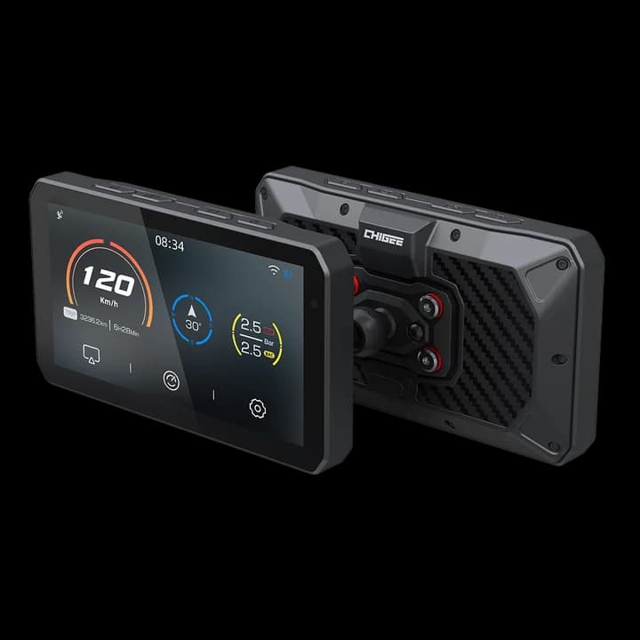 Chigee Aio-5 Play Dash Cam for Moto with Double Camera 720p, IP68, Carplay and Speakers
