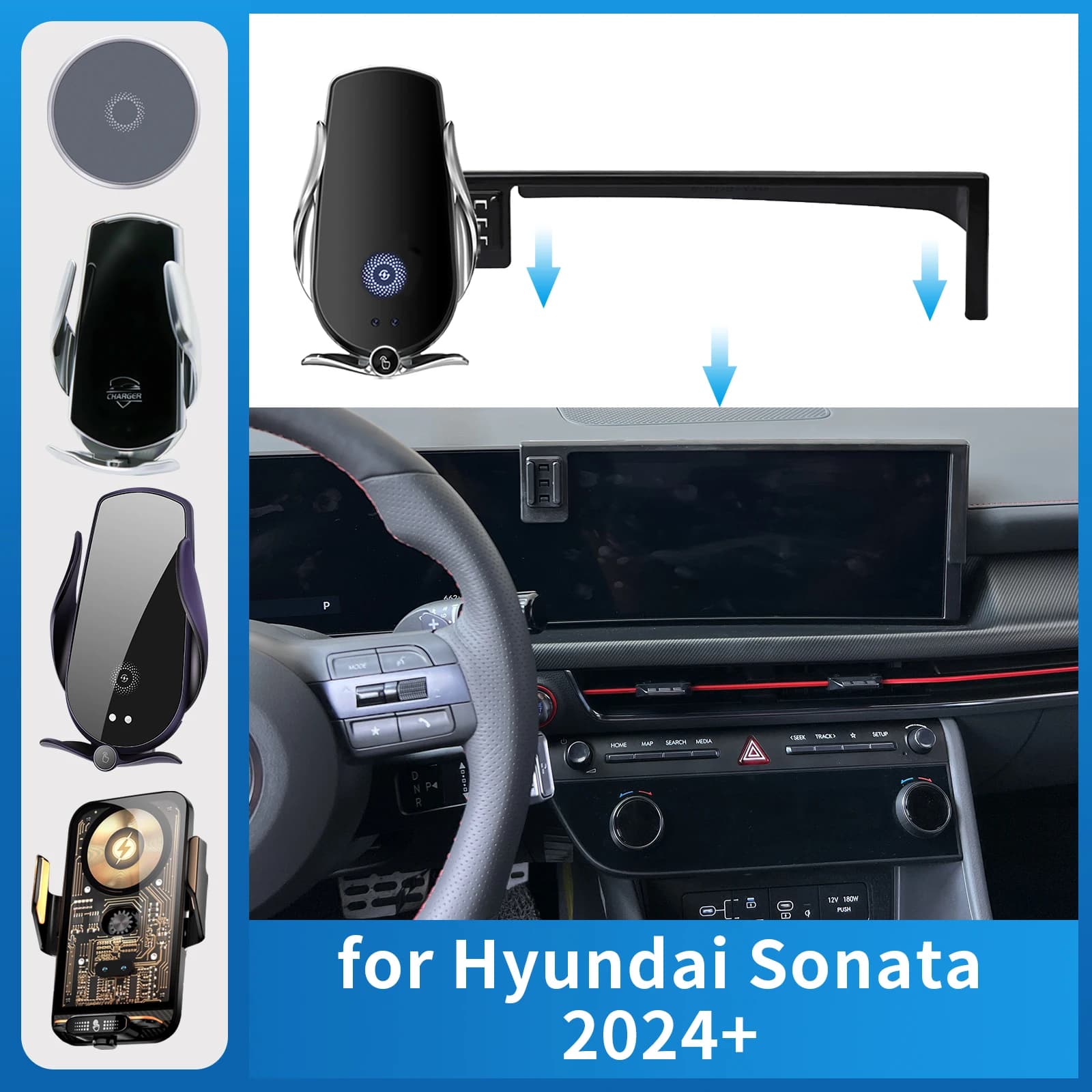 Supporto per telefono cellulare per auto per Hyundai Sonata 2024 2025 2026 Supporto per telefono per auto Staffa di ricarica Supporto di navigazione Accessori auto