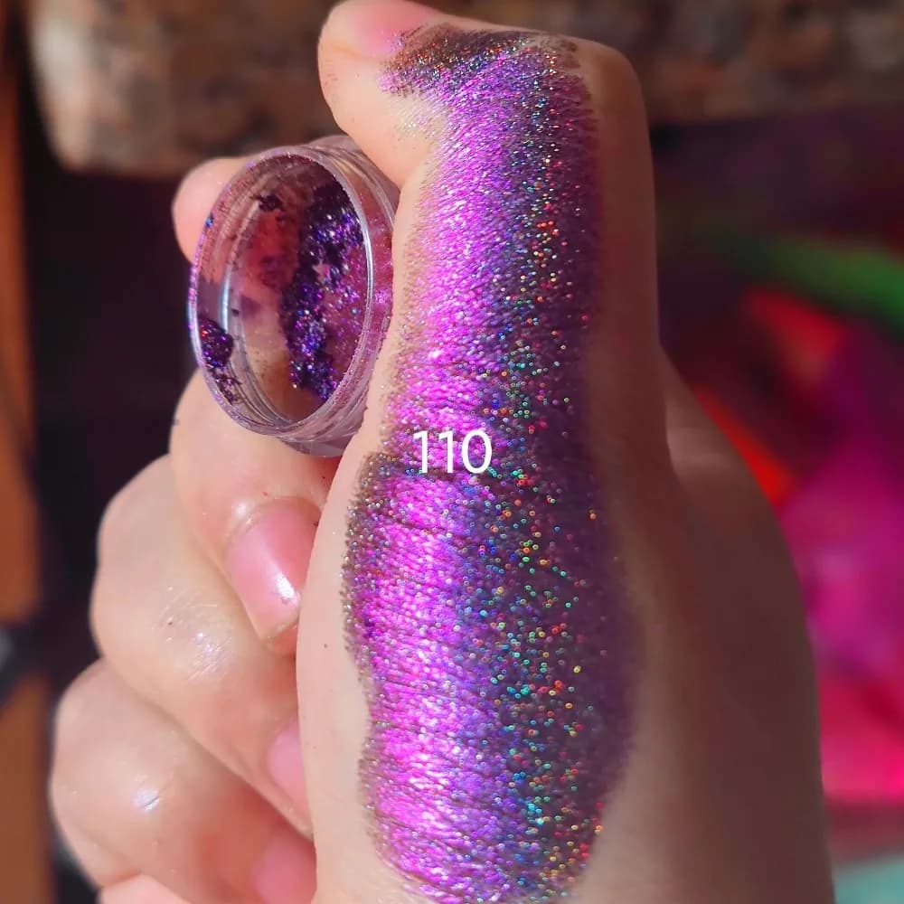 Ombretto in Polvere Multicromatico Arcobaleno Brillante 0.2g, Ombretto Glitterato Arcobaleno, Ombretto Glitterato con Effetto Cangiante