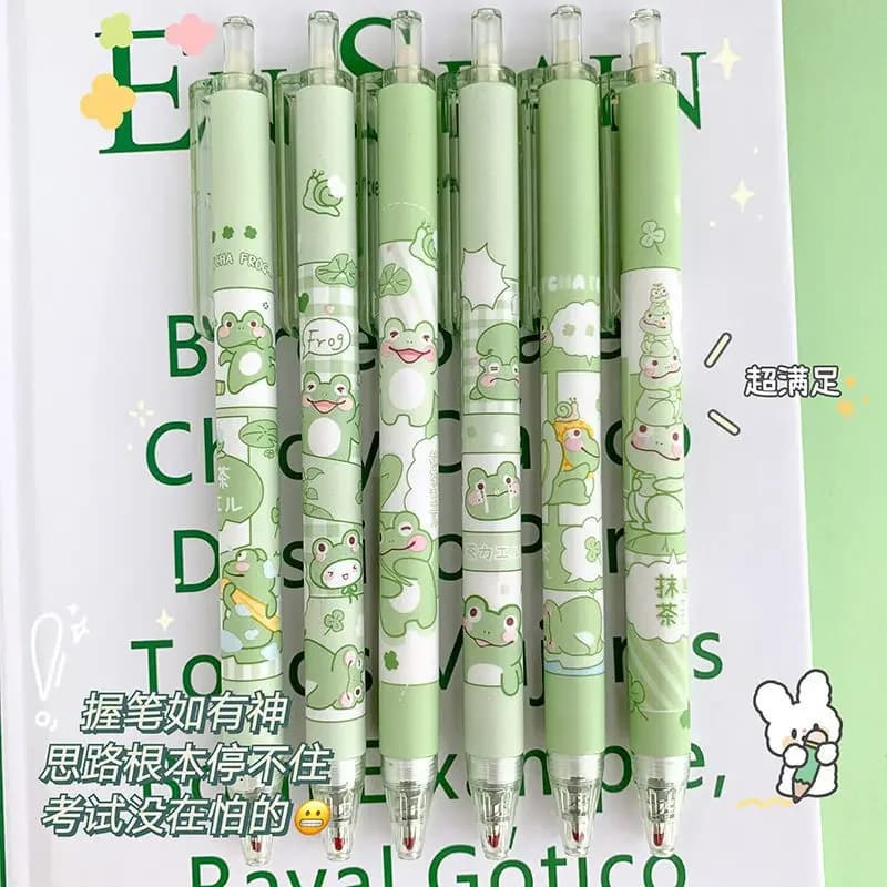 6 Pz/set Penna Gel Kawaii Giapponese 0.5mm Penne a sfera Retrattili con Inchiostro Nero Per La Scrittura Forniture di Cancelleria Per Ufficio Scolastico