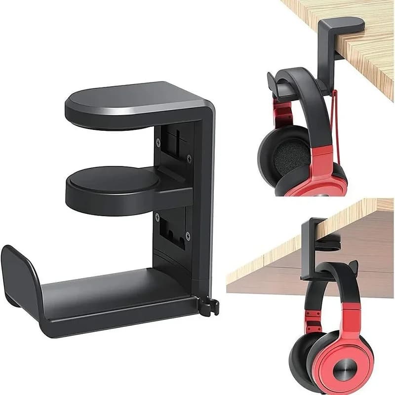 Universal support for PC gaming headphones Support under the hook Headphone Hook Support for hook with 360° adjustable ° Rotating clamp