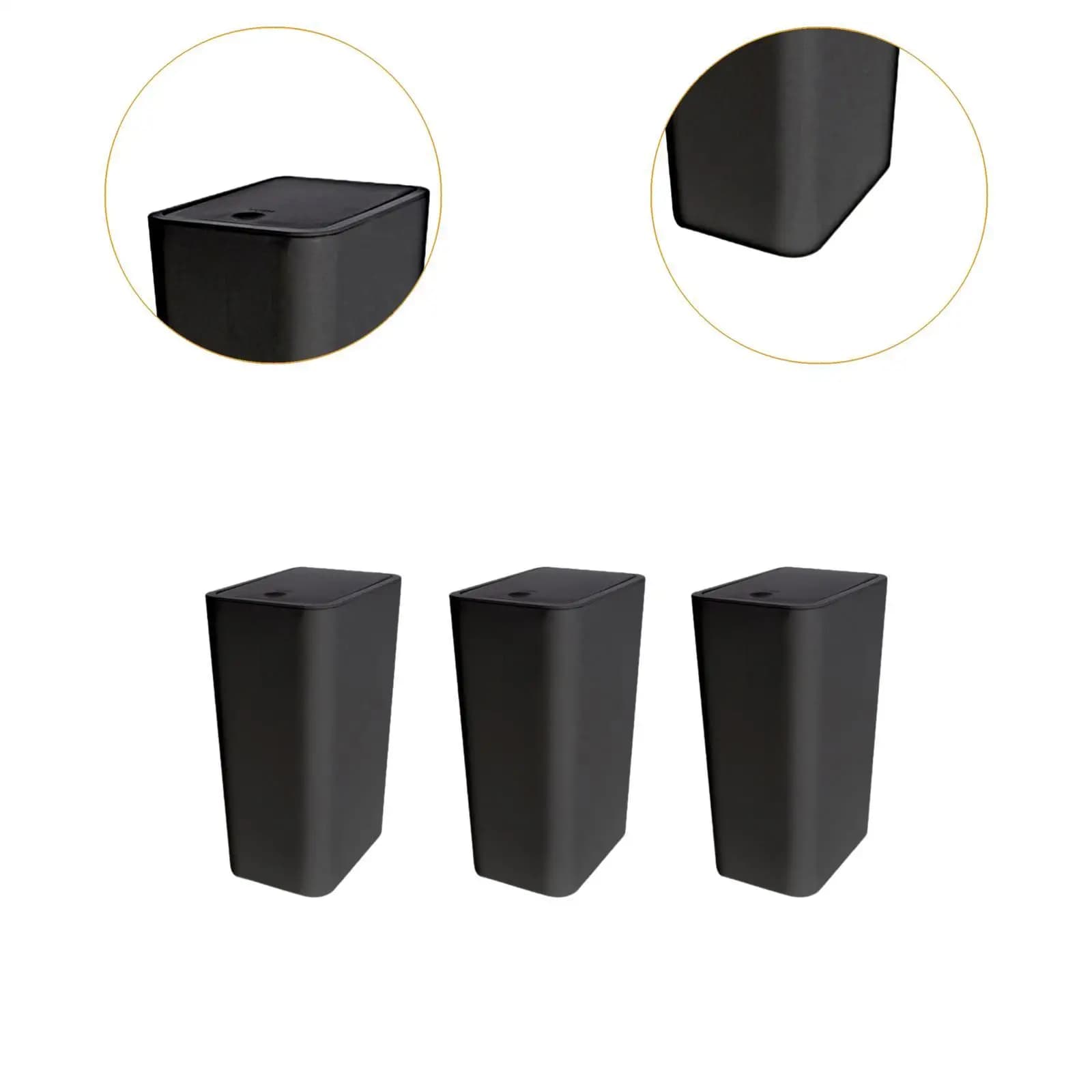 Set di 3 Piccoli Cestini per Rifiuti con Coperchio, Compatti, per Bagno, Camera da Letto, Soggiorno, Lavanderia