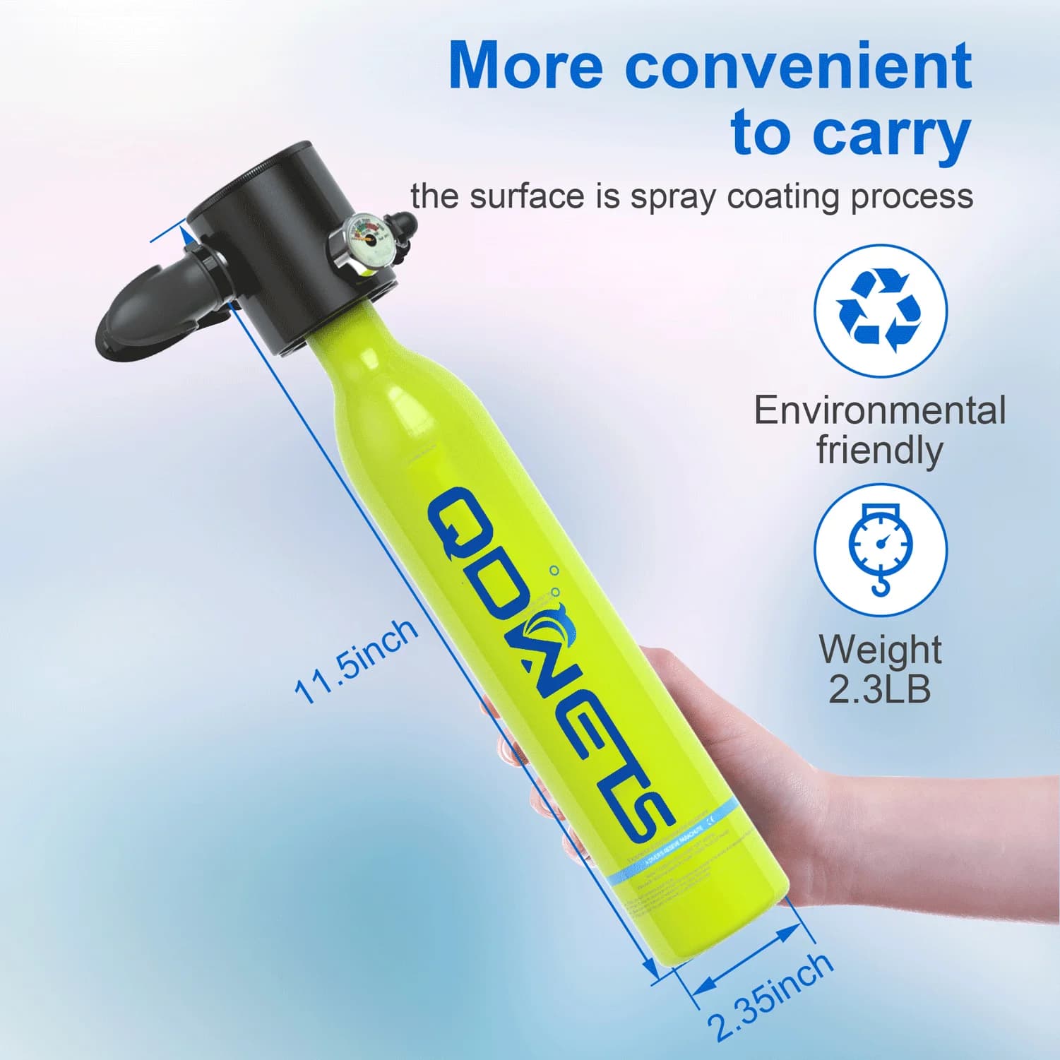 Mini Scuba Tank Diving Equipment 0.5L Oxygen Outdoor Scuba Diving Tank 5-10 minutes Snorkeling Cylinder Set Hand Pump