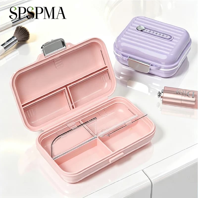 1PCS Weekly Travel Pill Organizer - Moisture Proof Portable Vitamin Holder with 7 Compartments, Compact Supplement Case