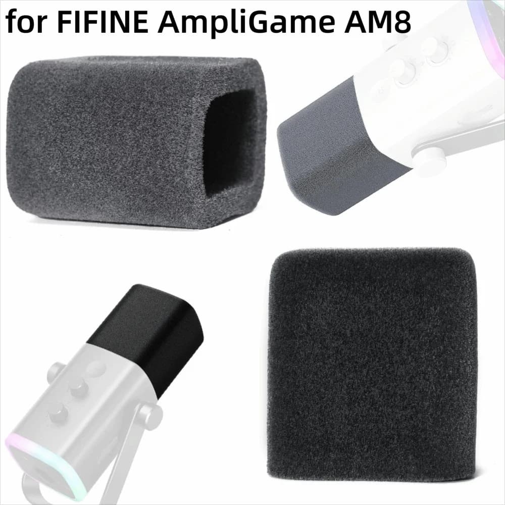 1 pz Sostituzione Microfono Parabrezza Copertura Floccato Spugna Schiuma Antivento Microfono Muff Riduzione Del Rumore per FIFINE AmpliGame AM8