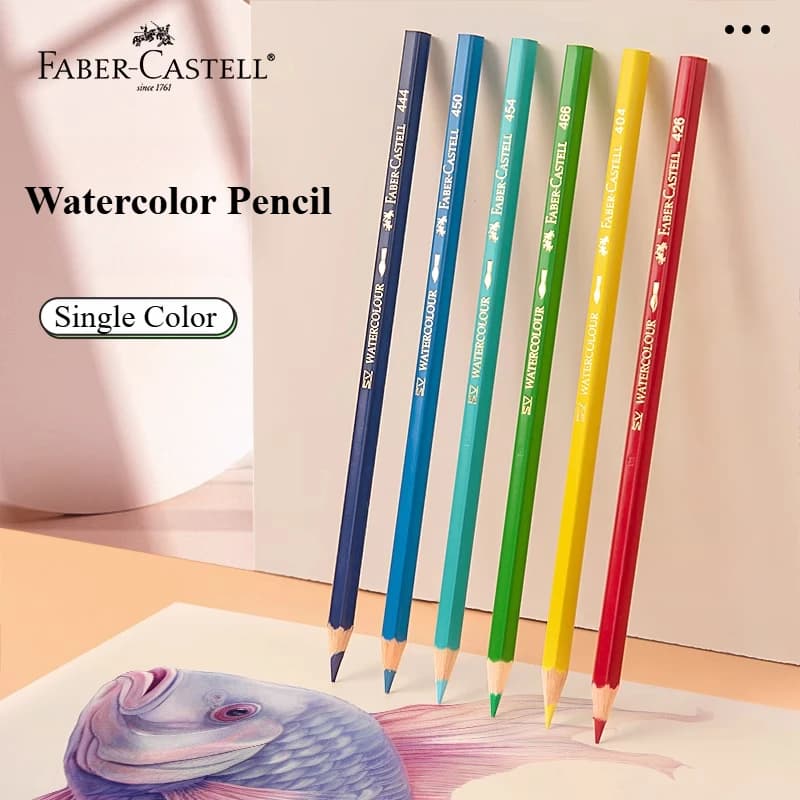 1 pezzo di matita per acquerello Faber Castell, piombo ricco di pigmenti per colorare brillante, liscio, che si mescola per regalare risultati eccezionali