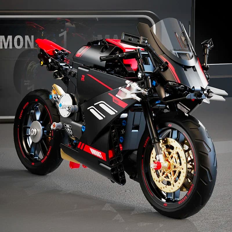 Regalo di compleanno per auto da sogno per ragazzo, motocicletta da corsa, ornamento per assemblaggio di macchine pesanti ad alta velocità per bambini