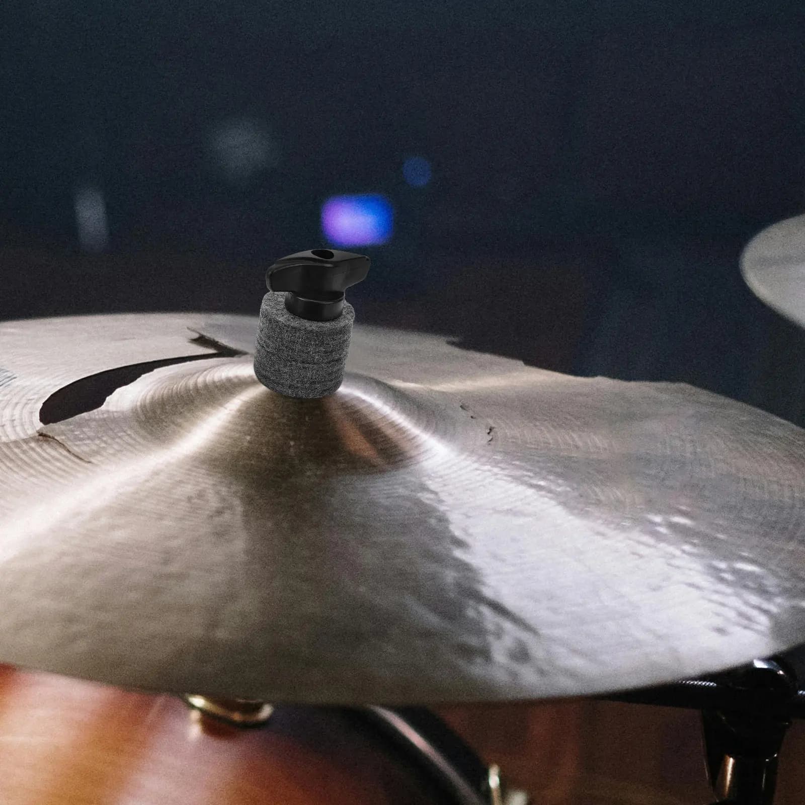 2 Set di Supporti per Piatti da Batteria, Accessori con Cuscinetti in Feltro Grigio, Manicotti in Cotone, Ricambi in Plastica per Supporti per Percussioni