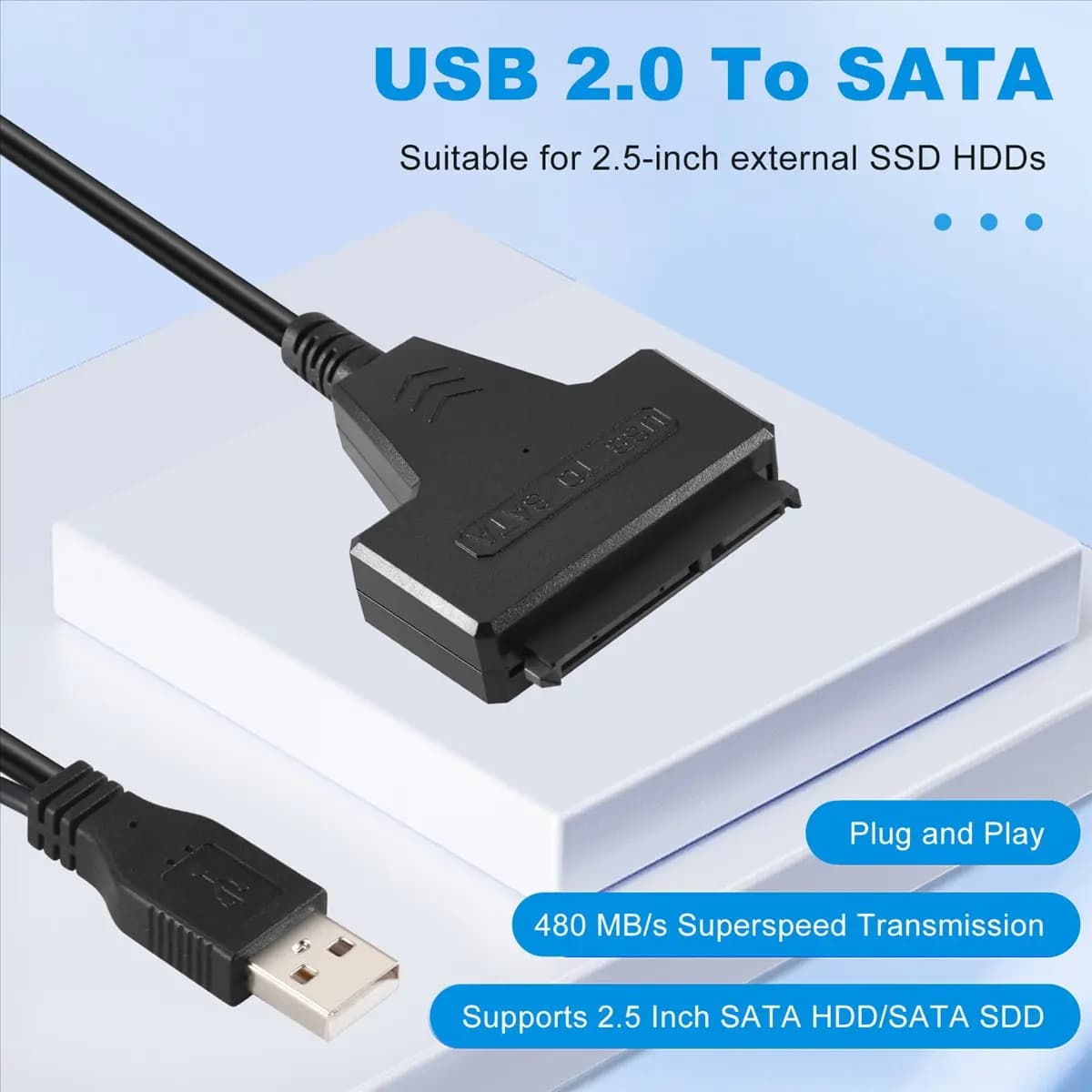 Essential USB2.0 To Adapter Cable 48cm For 2.5 inch External SSD HDD