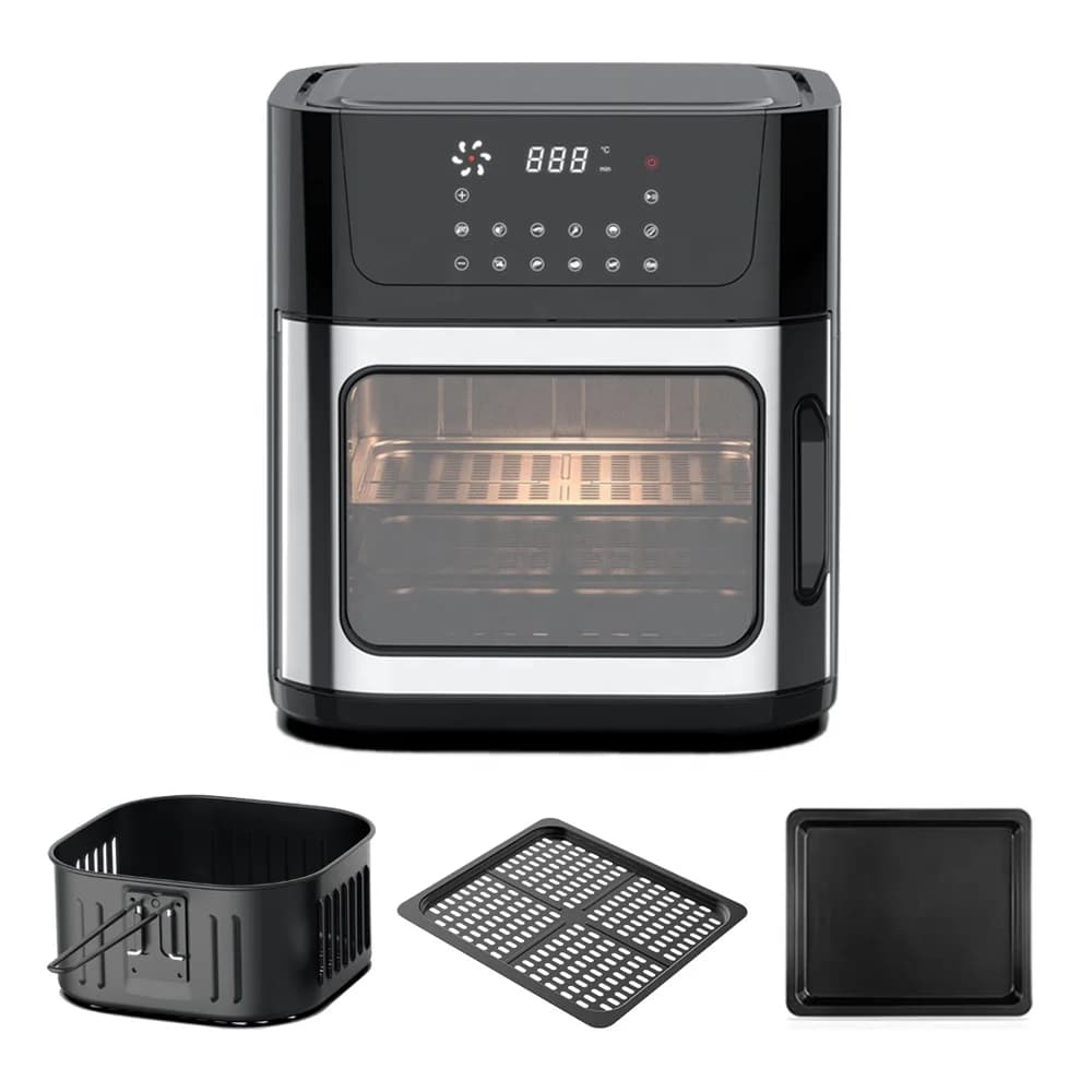 Friggitrice ad Aria Multifunzione 10 in 1 in Acciaio Inossidabile, Forno Digitale da 12L