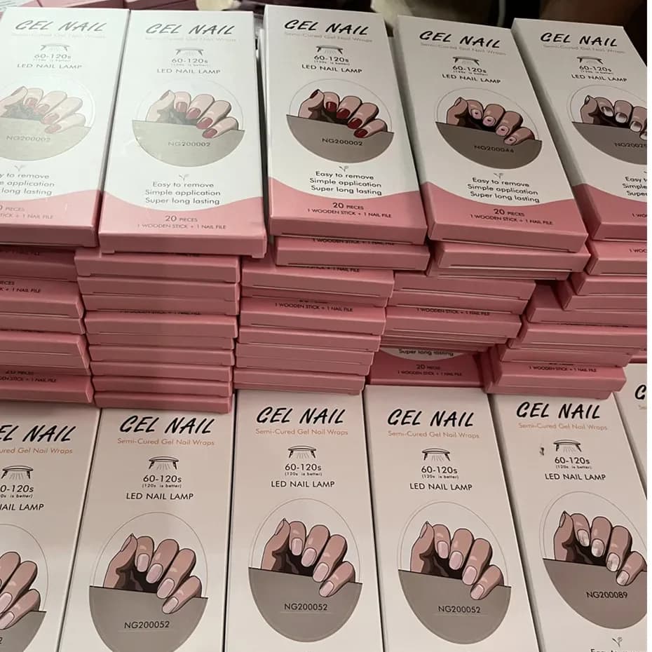 16/18/20 punte Gel Nail Stcikers Per Lampada UV Adesivo Impermeabile di Lunga Durata Copertura Completa Semi-Curente Gel Nail Wraps Press On Nail