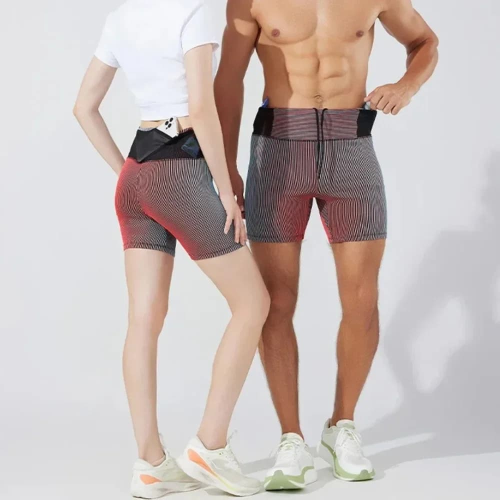 Pantaloni a Compressione da Corsa per Uomo 2026, a 2 Strati, ad Asciugatura Rapida, con Tasca e Fodera Triangolare Integrata, per Fitness e Cross Fit