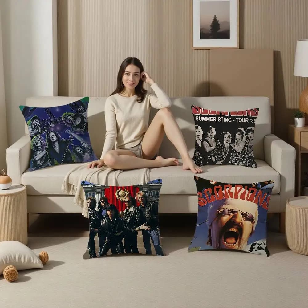 Classic Hard Rock Band S-Scorpions Federa per cuscino personalizzata Camera da letto per bambini Decorazioni per feste selvagge Federa Regalo per doccia di compleanno per bambini