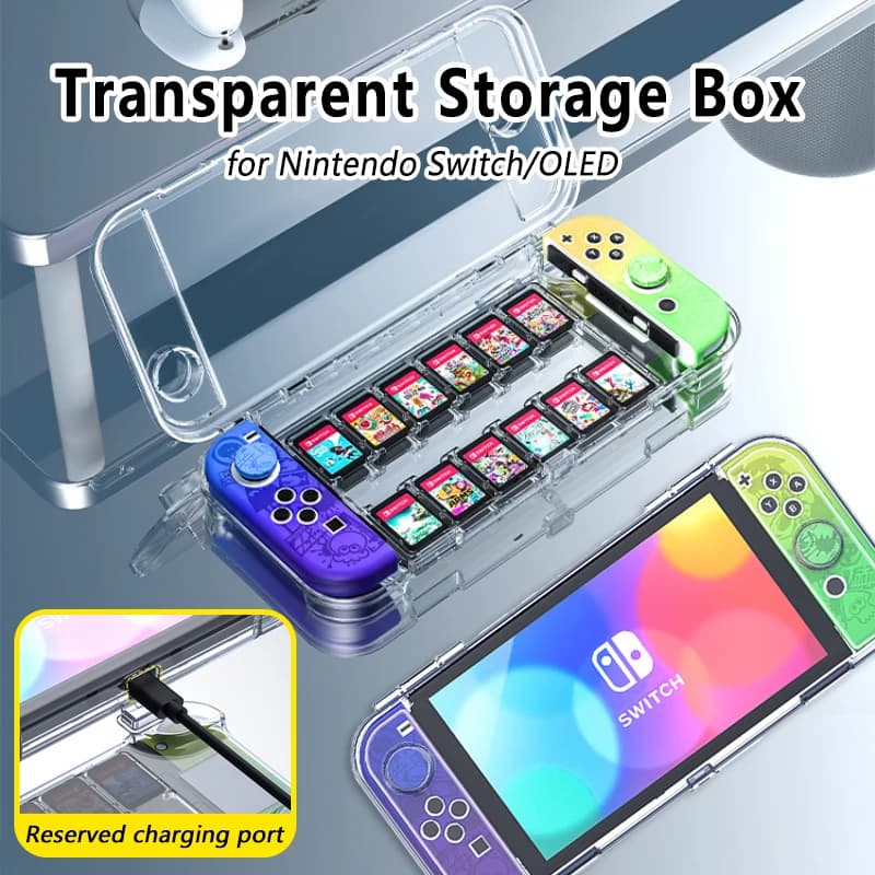 Per Nintendo Switch Console di gioco custodia protettiva trasparente per Switch OLED Anti Drop Host PC Hard Shell Box