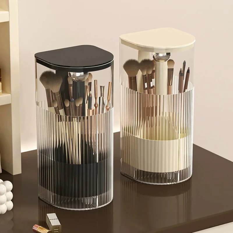 1Pcs Cosmetic Brush Storage Tube Press Dustproof High-Grade Eyebrow Pencil Shelf Automatic Lifting Brush Barrel