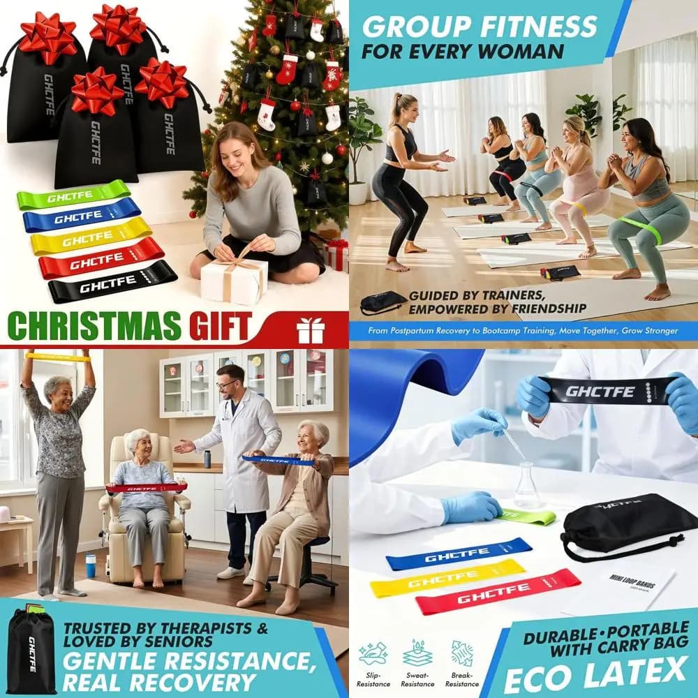 Set of 100 Strength for Group Fitness, Schools and Gyms - 20 Sets of Natural latex at 5 Levels for Yoga Exercises