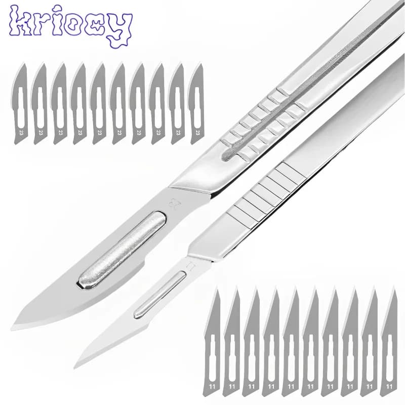 Carbon steel surgical scalpel blades + scalpel DIY cutting tool repair PCB surgical knife for animals surgical knife Dropshiping