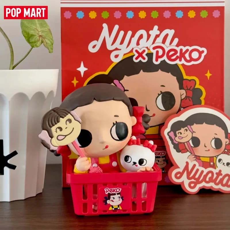 Autentica Collezione di Statuette Anime POP MART Serie Nyota × Peko, Giocattoli Carini, Regalo Sorpresa
