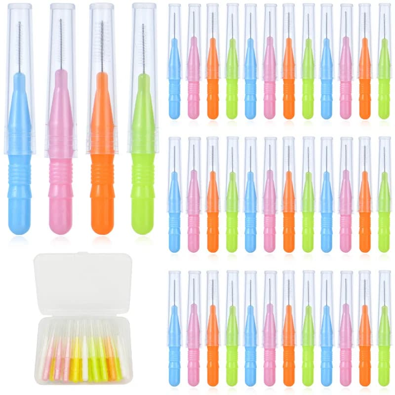 40PCS Spazzolino Interdentale Dente Spazzolino Interdentale Dentale Stuzzicadenti Filo Interdentale Stuzzicadenti Bretelle Igiene Orale Strumento di Pulizia