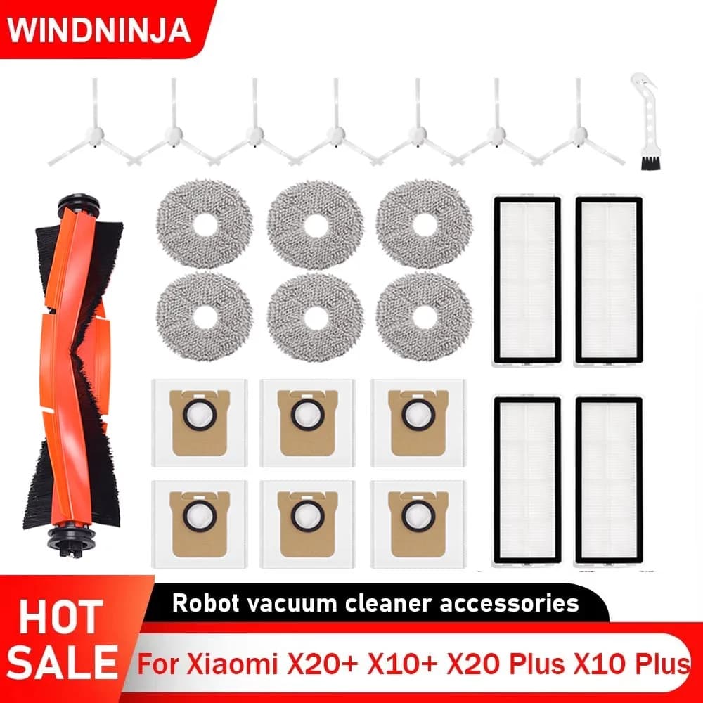 Mop Cloth Main Side Brush Accessories For Xiaomi X20+ X10+ X20 Plus X10 Plus Robot Vacuum Hepa Filter Dust Bag Replacement Parts
