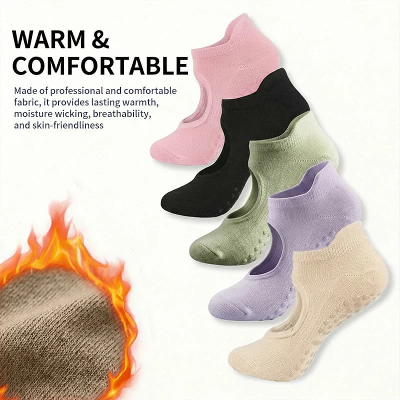 1/2/3/5 pair of anti-slip silicone yoga socks for pilates, low ankle socks