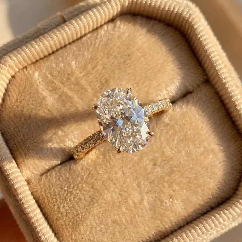 925 Sterling Silver Zircone Splendidi anelli di pietra ovale lucida per le donne Regalo di fidanzamento Matrimonio Gioielleria raffinata di alta qualità di lusso