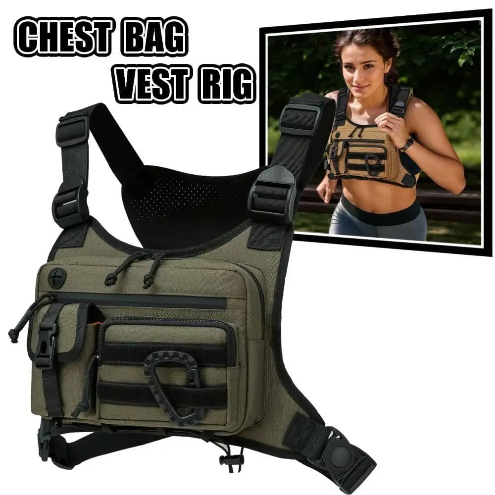 Borsa per gilet sportivo regolabile Borsa da petto multifunzionale leggera multifunzionale Borsa per gilet da corsa resistente all'acqua in tessuto Oxford
