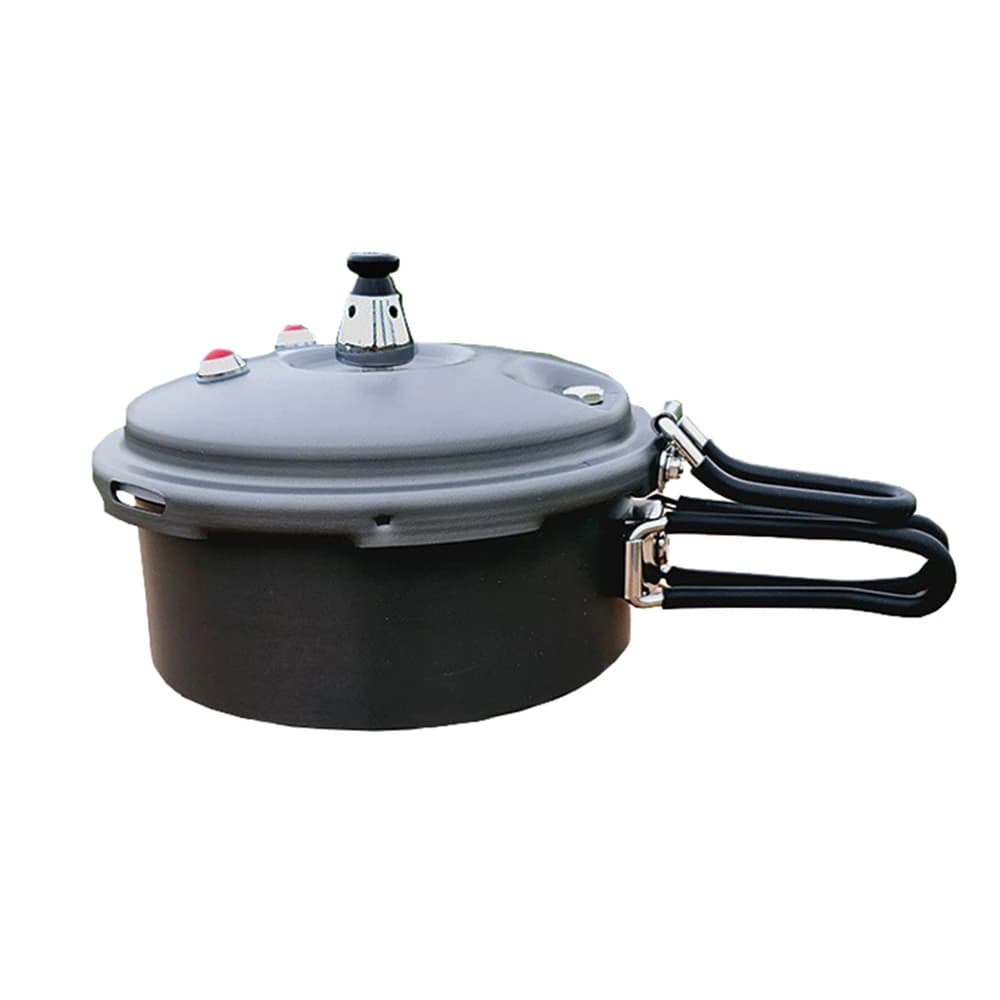 Mini pentola a pressione da campeggio Pentola per pentole in alluminio per 1-3 persone all'aperto con borsa per il trasporto, pentola a pressione con manico pieghevole da 80Kpa