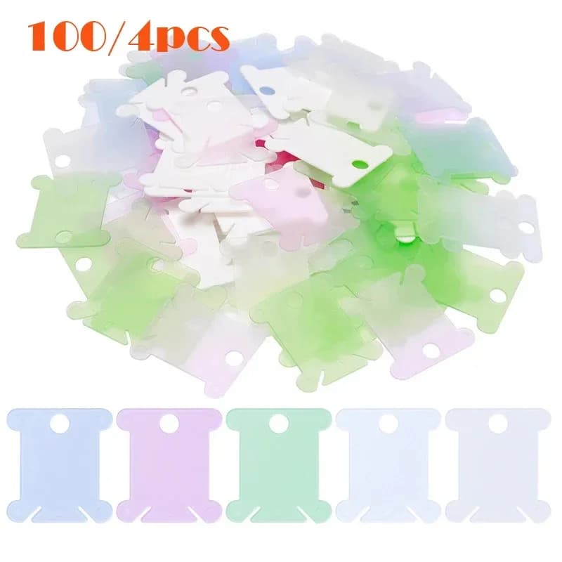 100 pz Bobine di Plastica Filo Interdentale Set Bobina di Filo Carta Da Ricamo Filo FAI DA TE Punto Filo Organizzatore Titolare Strumenti di Cucito Costura