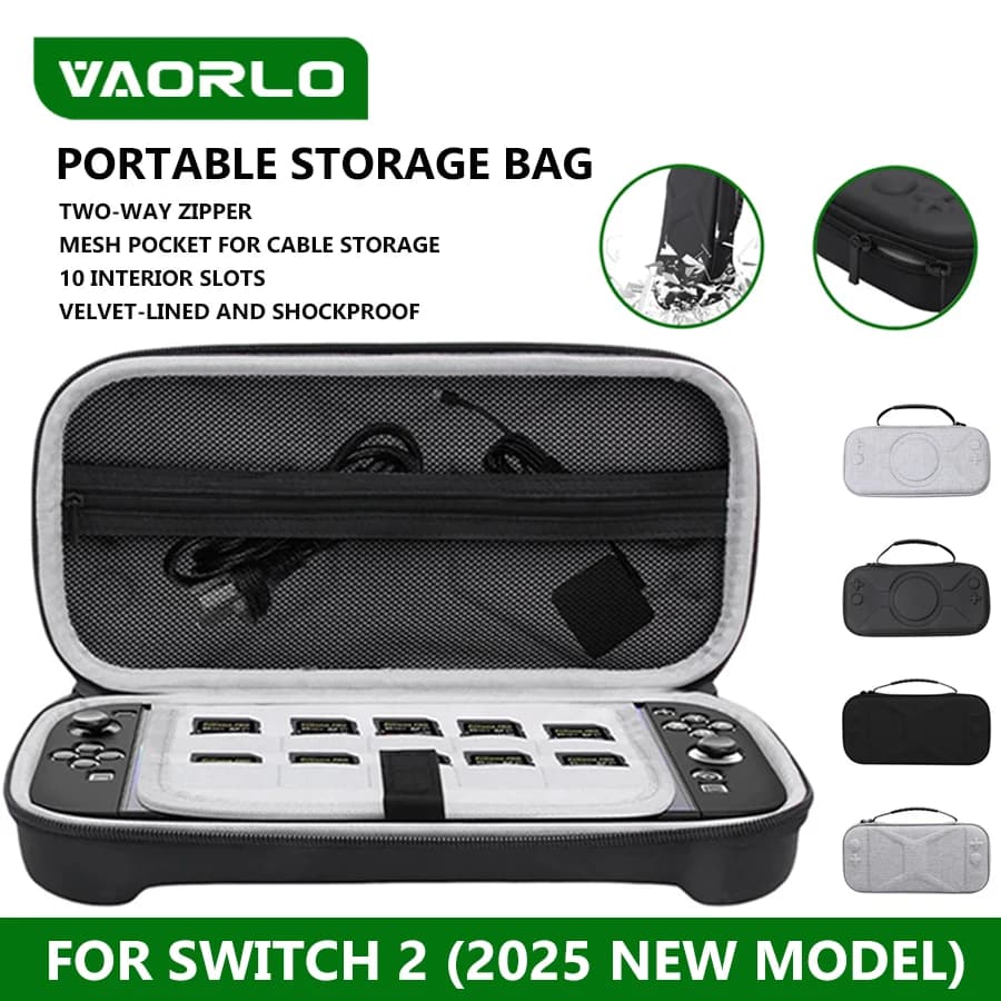 Borsa di stoccaggio per NS Switch 2 (2025 Nuovo) Custodia da viaggio per Switch 2 Custodia protettiva impermeabile e antiurto in EVA Accessori 10 slot per schede integrati